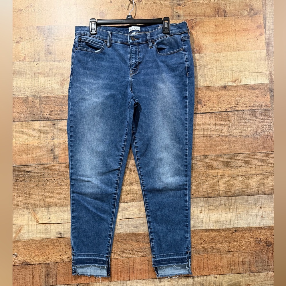 Nicole Miller Tribeca Midrise Skinny Cropped Blue Jeans Size 12